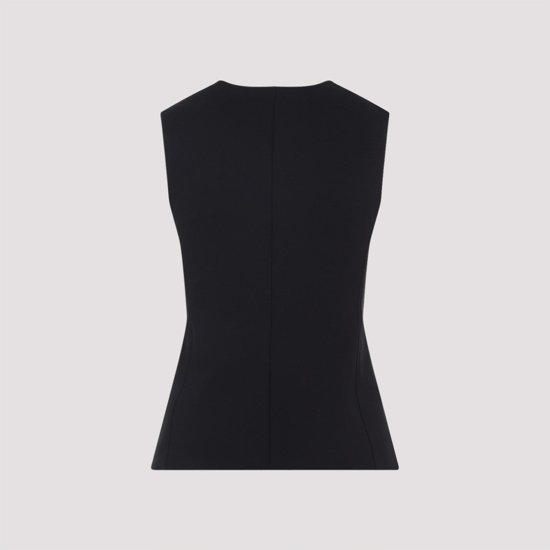 Max Mara Tailored Black Waistcoat With Deep V-Neckline And Button Detail