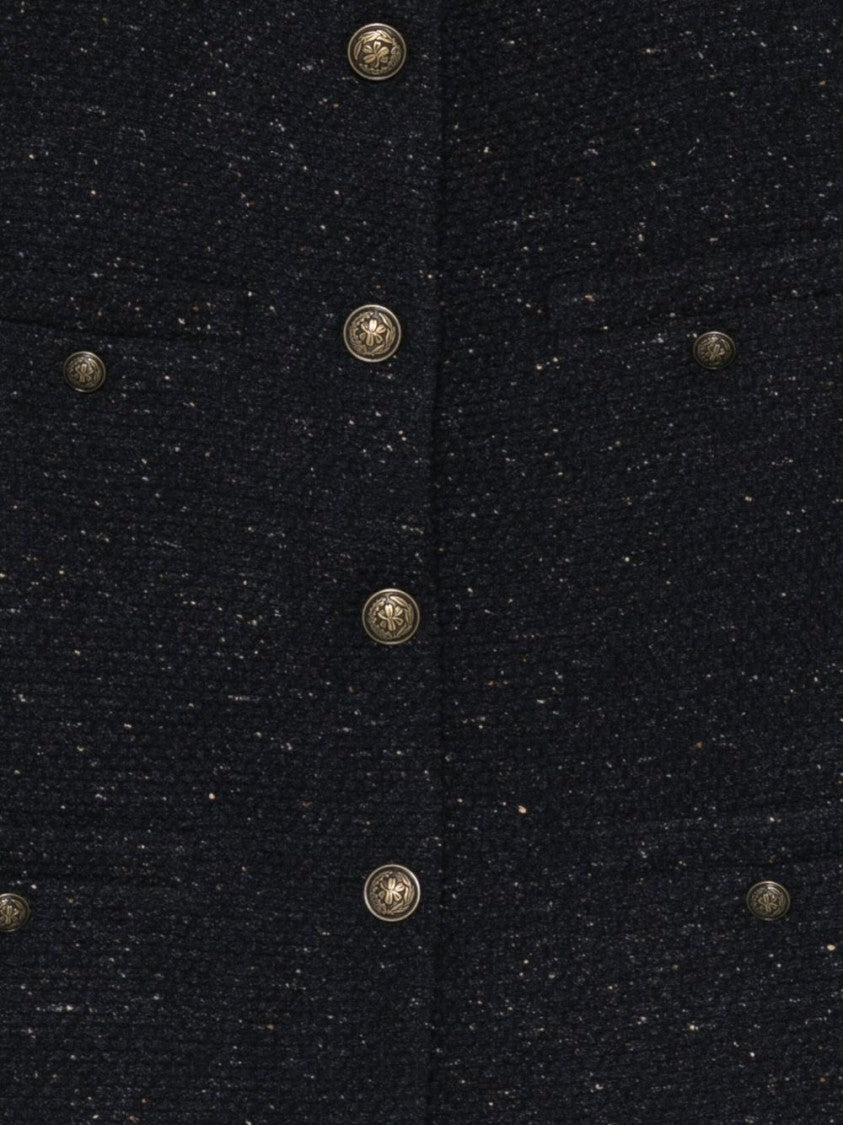 Circolo 1901 Cropped Textured Jacket With Decorative Metallic Buttons