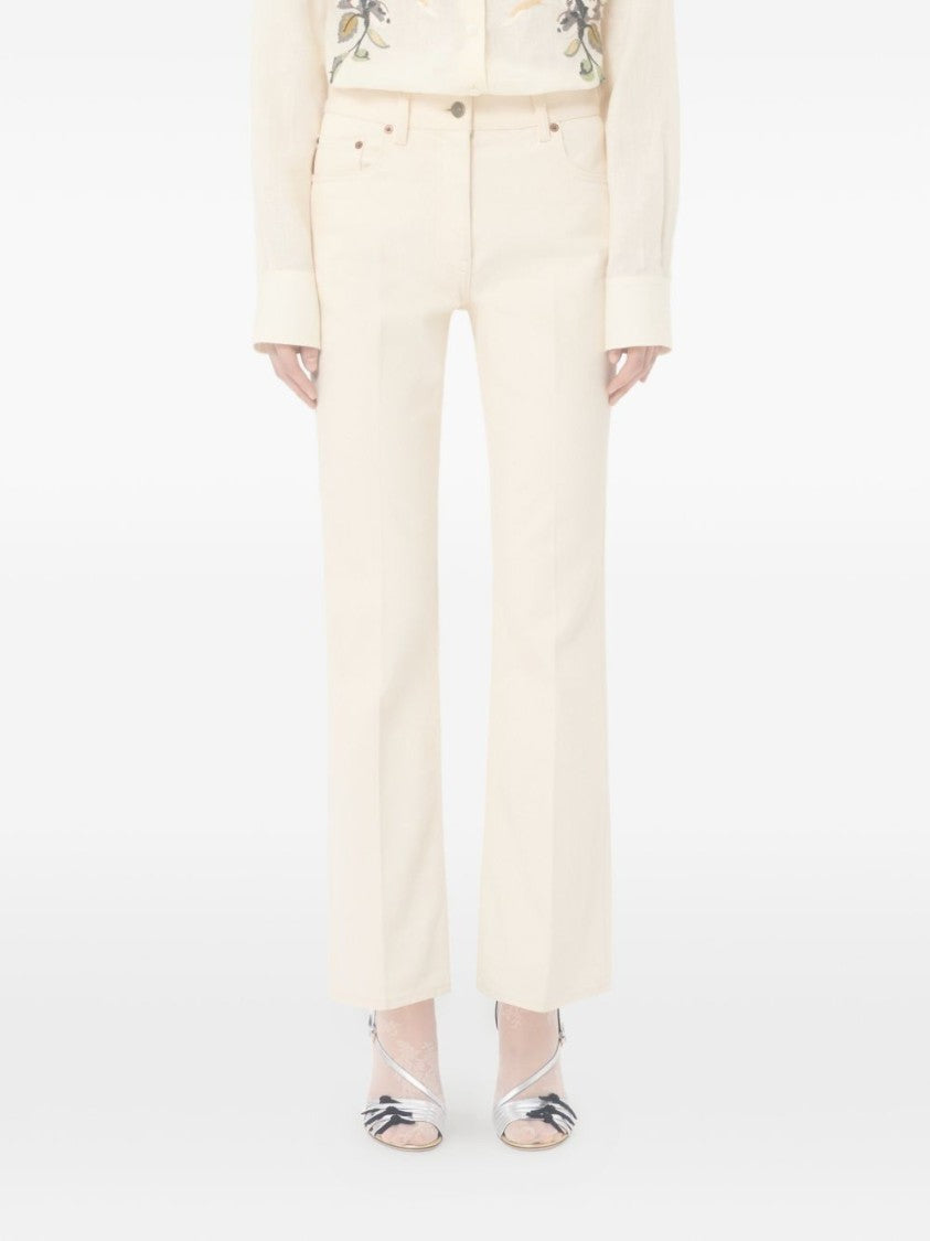 Valentino Garavani Straight-Leg Trousers With Flared Hem