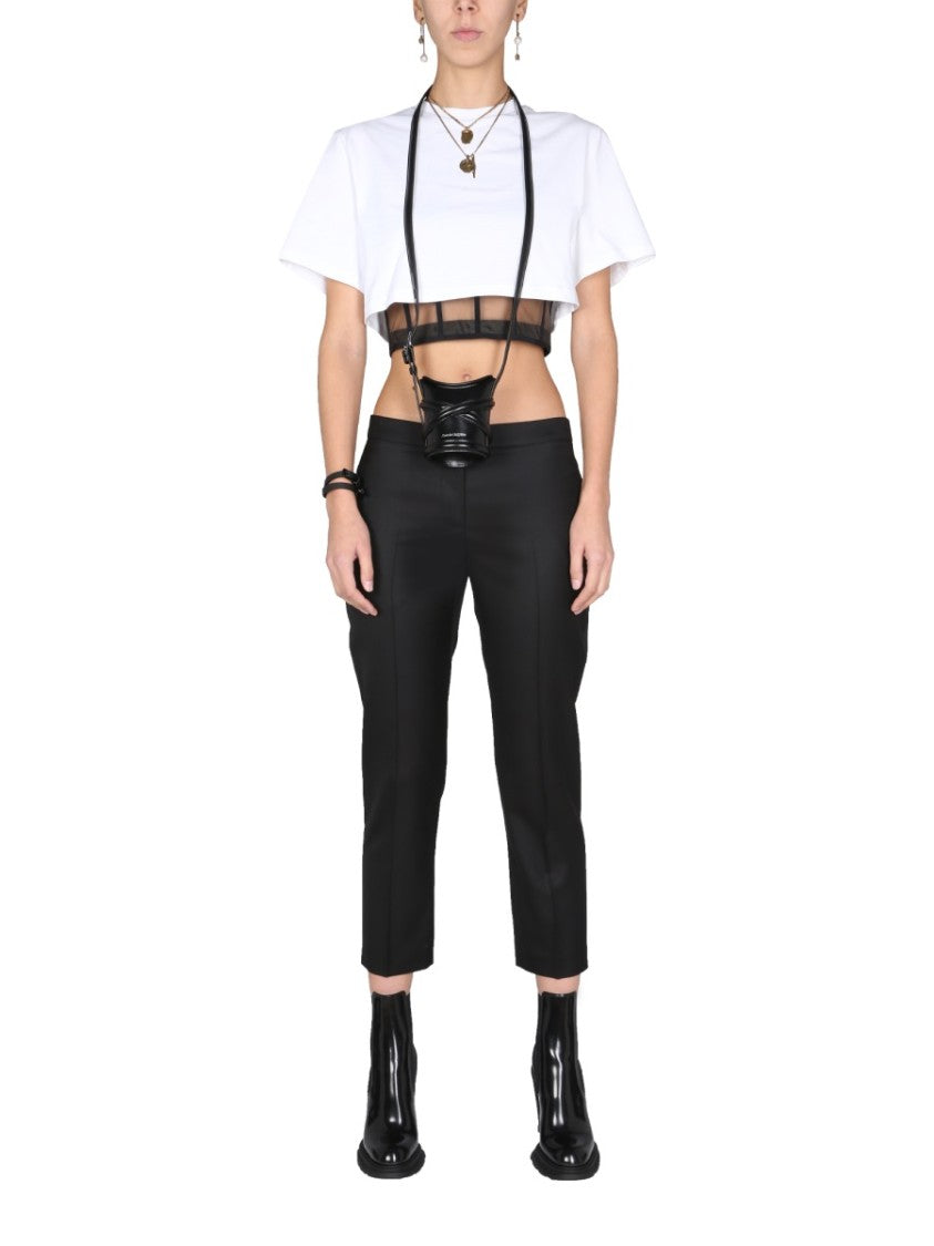 Alexander Mcqueen Tailored Cropped Trousers With Hidden Closure