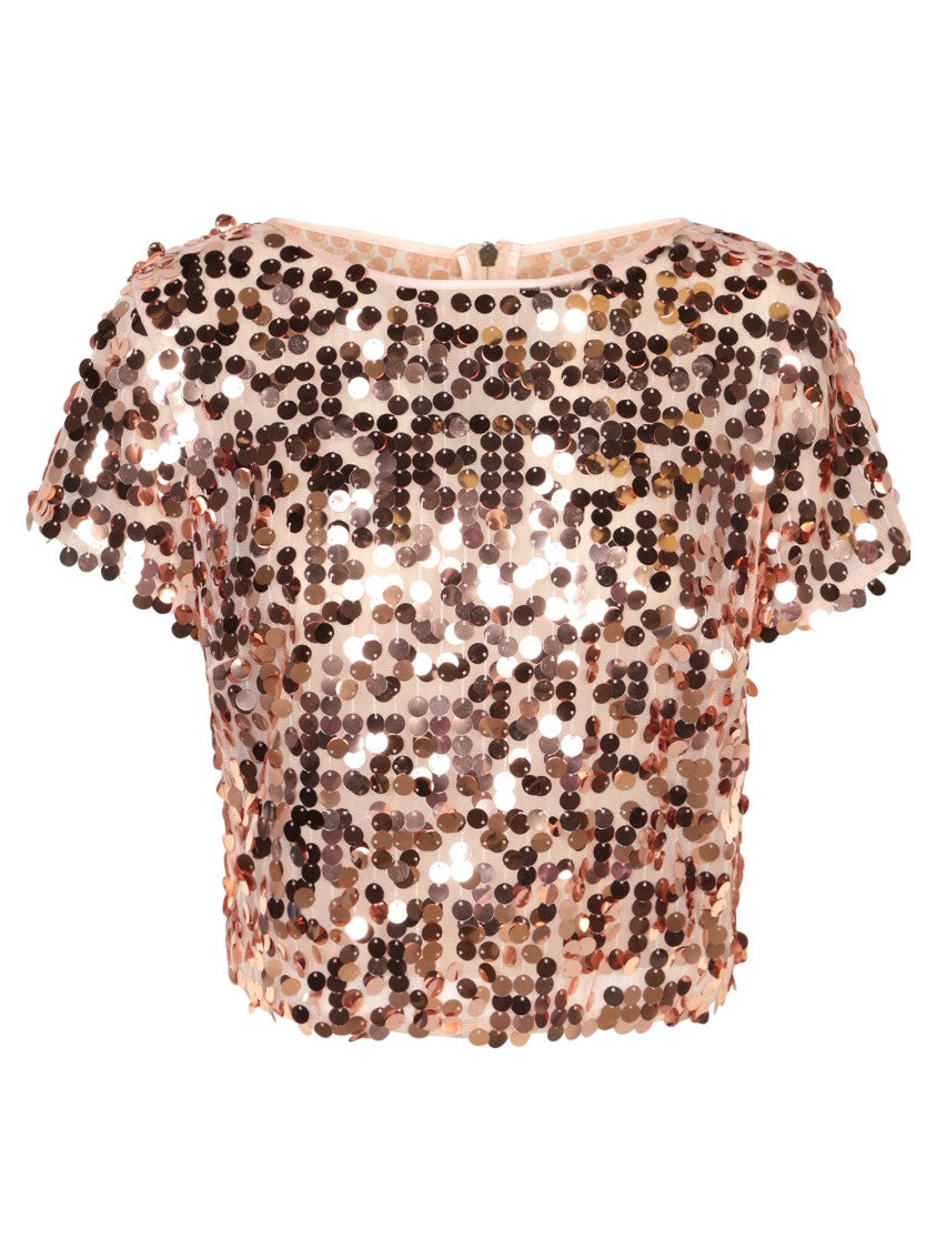 Blanca Vita Cropped Metallic Top