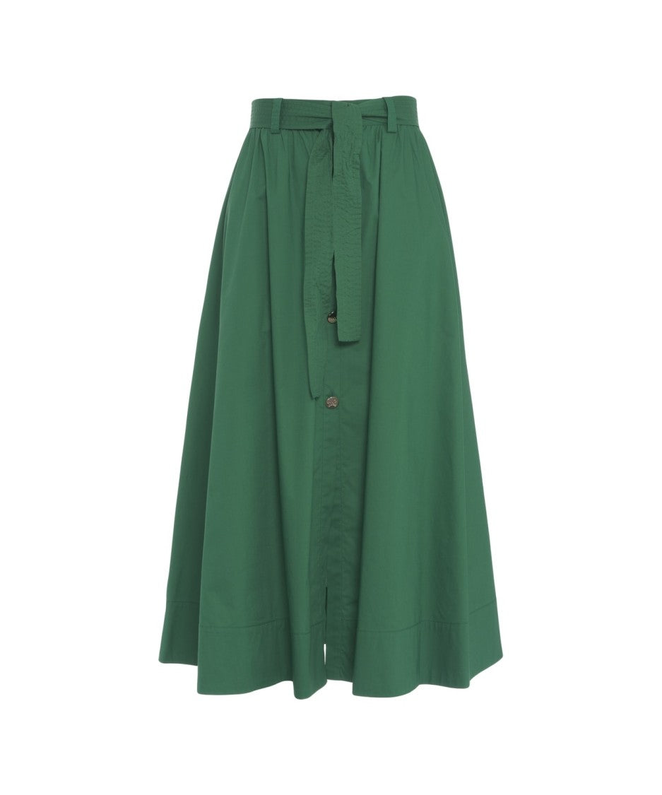 Liu Jo High-Waisted Flared Midi Skirt With Button Closure