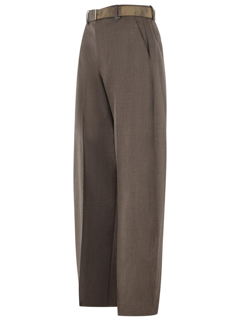 Sacai Brown Wool Trousers