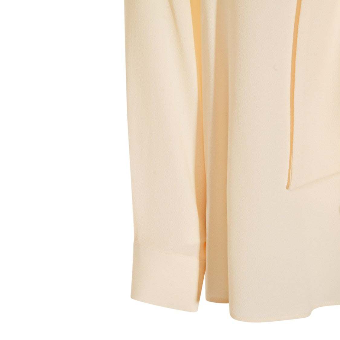 Glanshirt Long-Sleeved Cream Shirt With Tied Bow