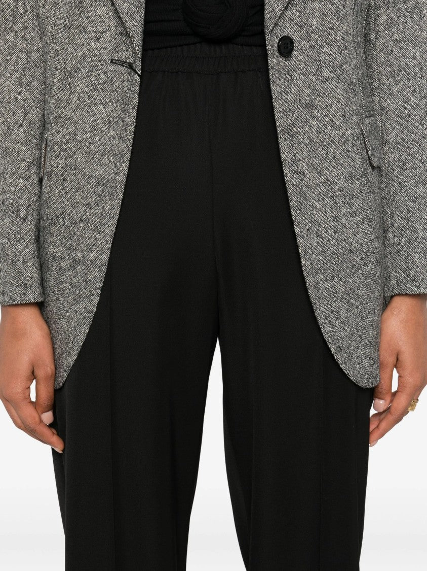 Dolce & Gabbana Wide-Leg High Elastic Waist Wool Pants