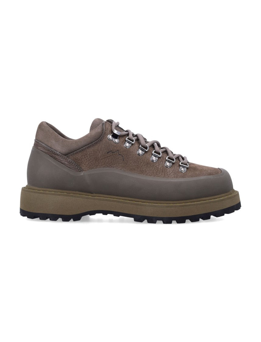 Diemme Cornaro Brown Low-Top Sneakers With Textured Finish