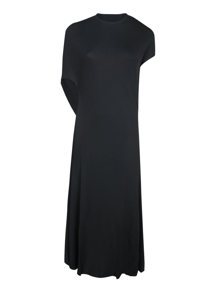Jacquemus Black Midi Dress With Unique Draped Design