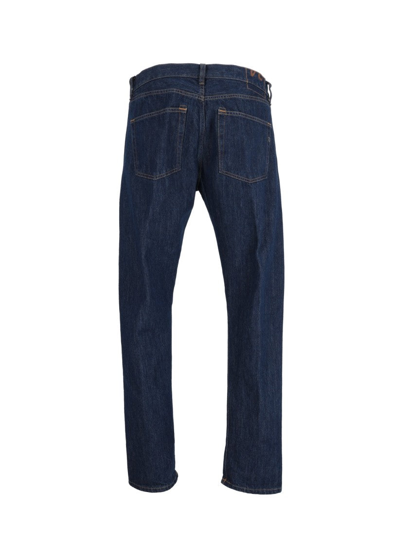 Dondup Classic Straight-Leg Indigo Blue Jeans With Five-Pocket Design