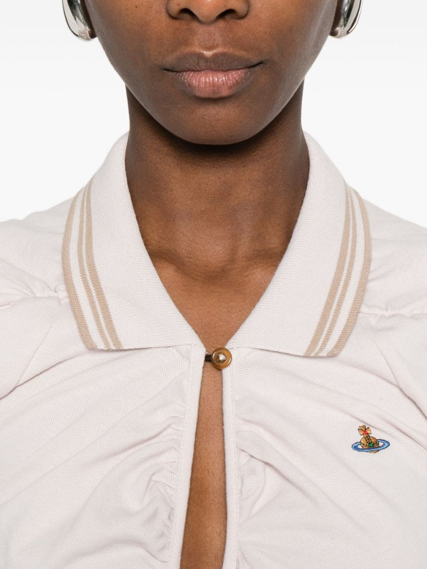 Vivienne Westwood Fitted Midi Dress With Ruched Detailing And Polo Collar