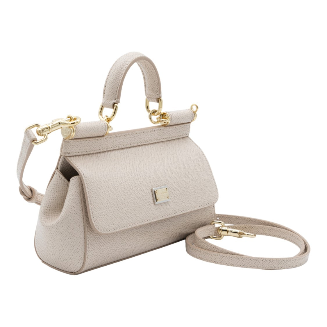 Dolce & Gabbana Structured Handbag With Textured Surface And Detachable Strap