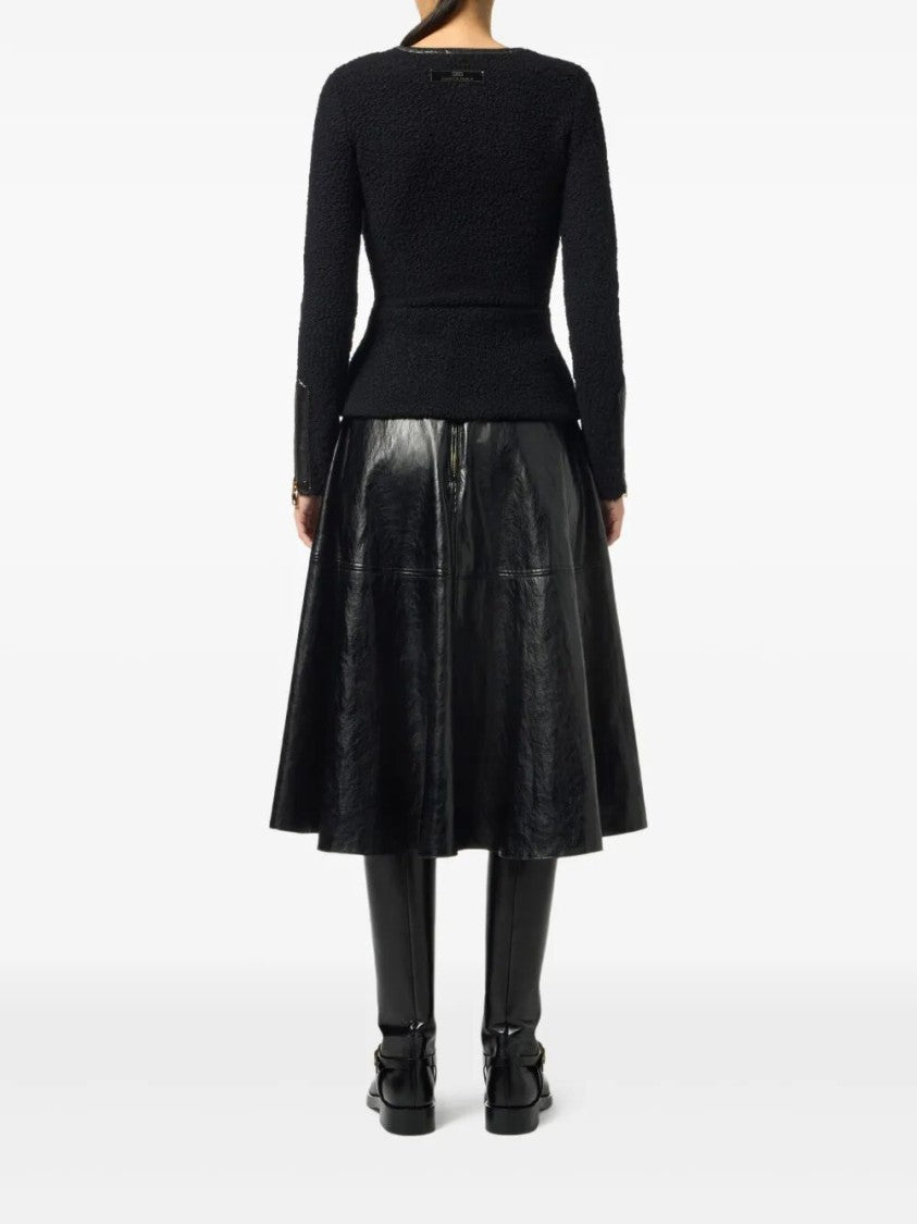 Elisabetta Franchi Flared Midi Skirt With High Waist