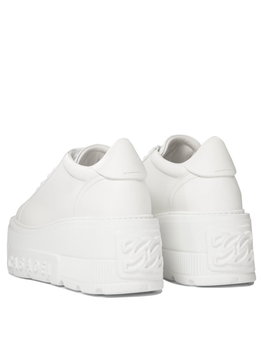 Casadei Minimalist Platform Sneakers With Smooth Leather Upper