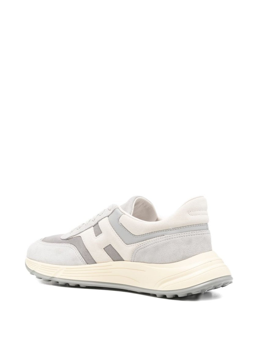 Hogan Silk And Nylon Embroidered Logo Sneakers