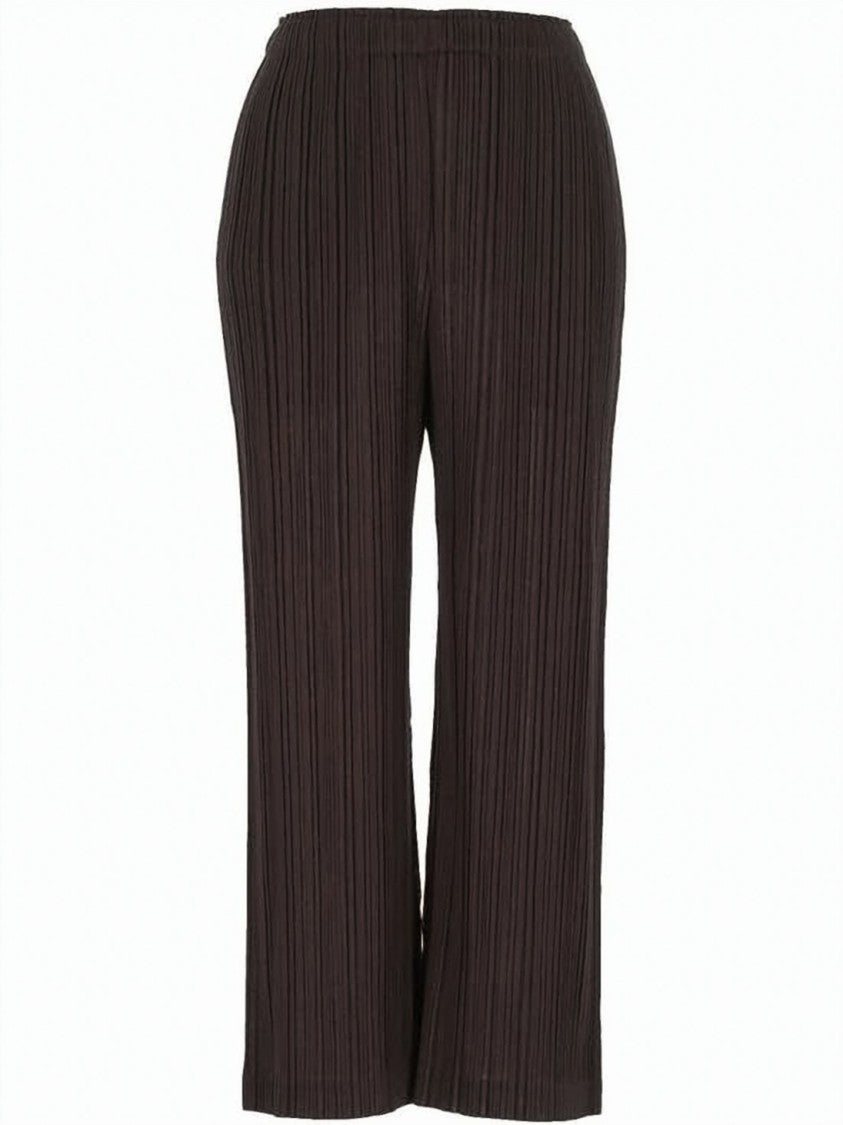 Pleats Please Wide-Leg Pleated Pants With Cropped Ankle Length