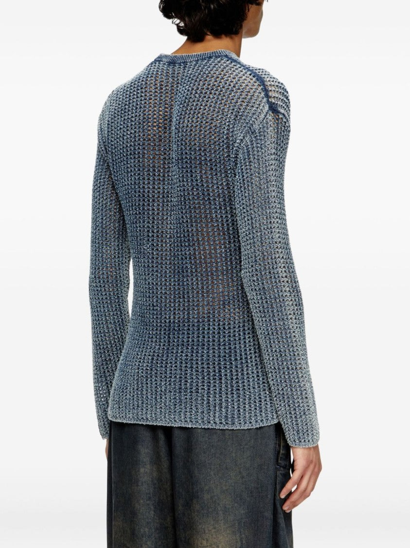 Diesel Textured Blue Long-Sleeve Sweater