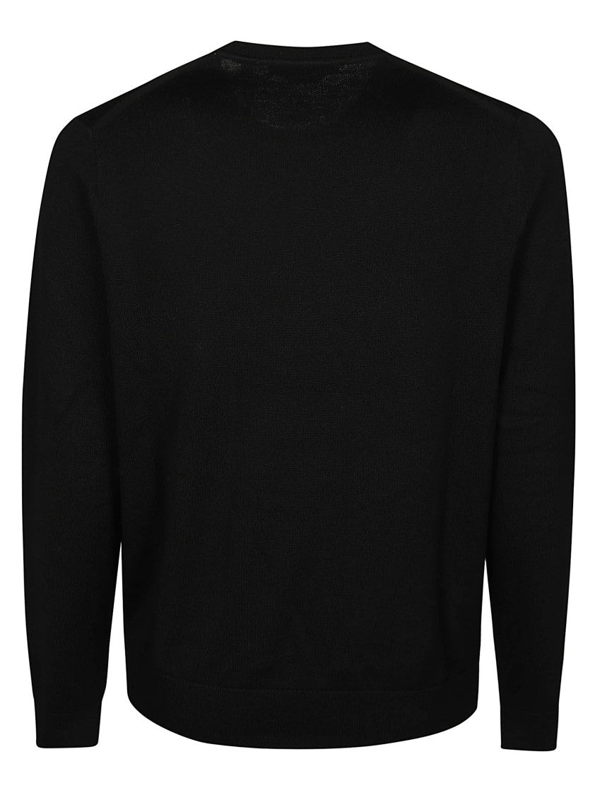 Michael Kors Black Crew Neck Sweater In Extra Fine Merino Wool