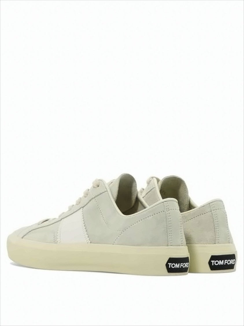 Tom Ford Minimalist Low-Top Suede Sneakers With Leather Accents