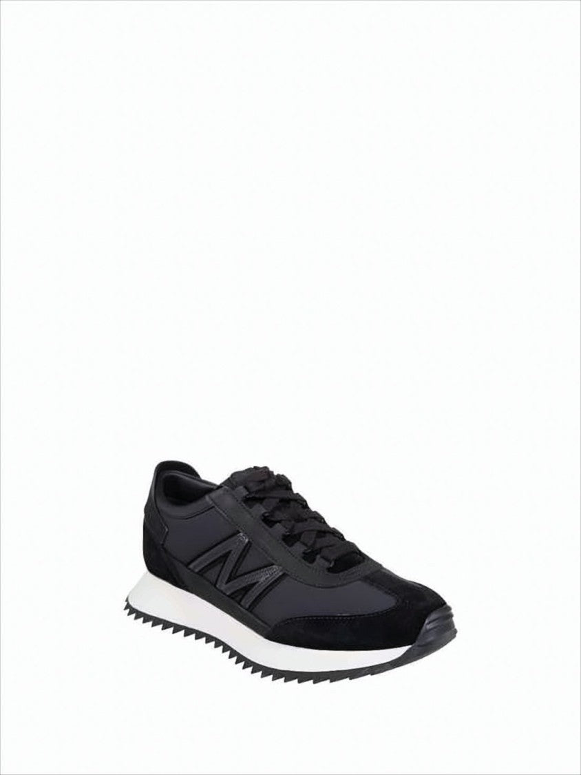 Moncler Black Nubuck And Suede Sneakers