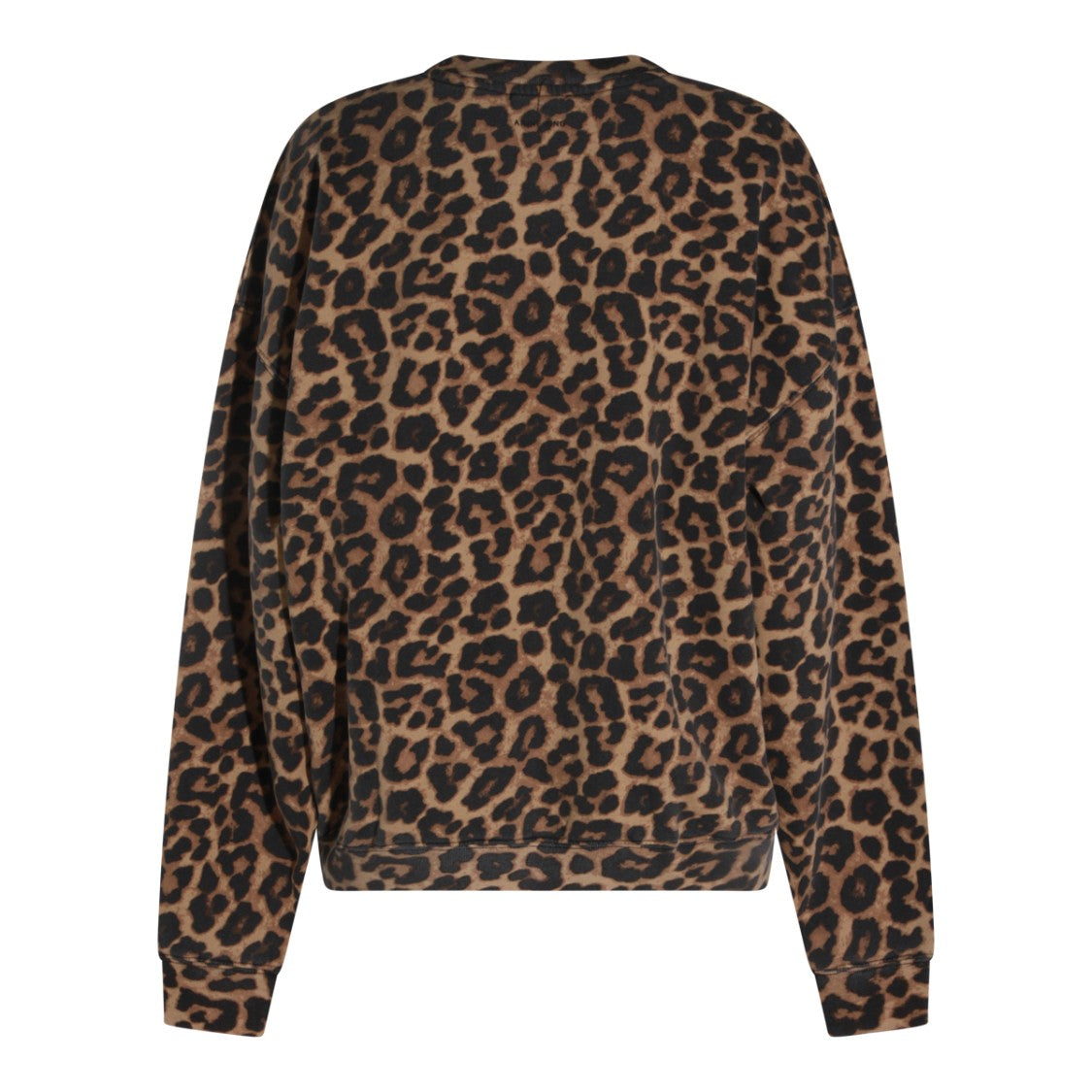 Anine Bing Leopard Print Cotton Sweatshirt With Crew Neckline And Embroidered Detail