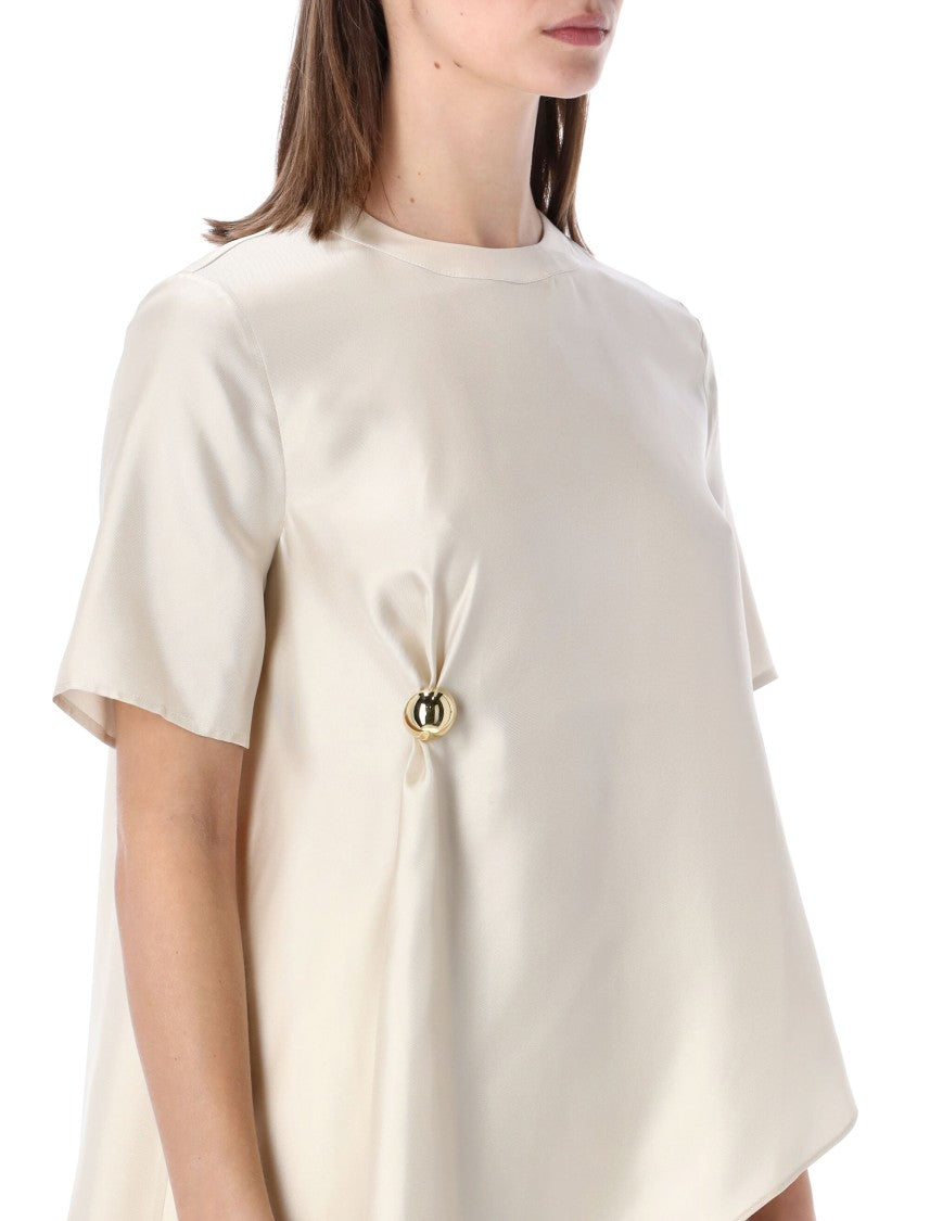 Loulou Studio Madea Asymmetrical Silk Twill Top