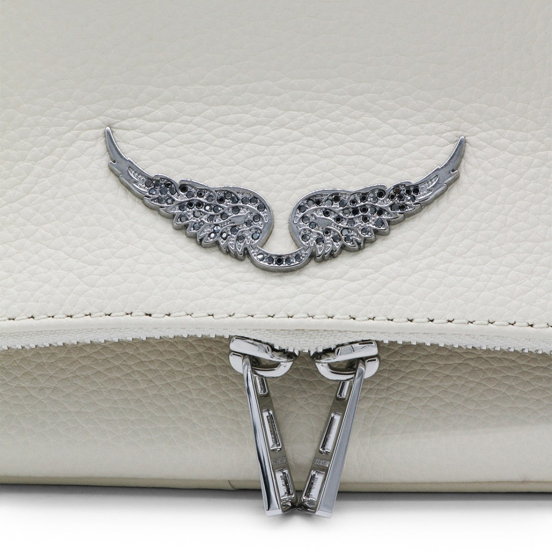 Zadig & Voltaire White Rock Grained Leather Shoulder Bag