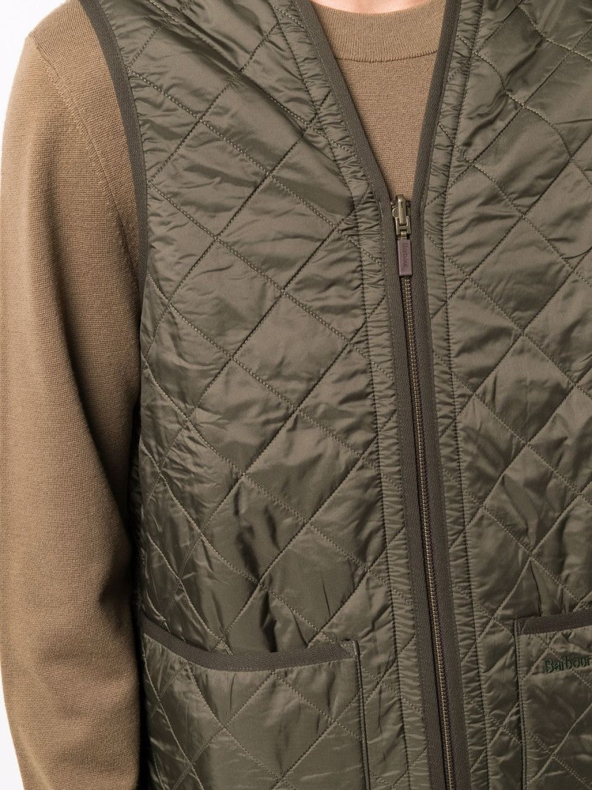 Barbour Diamond Quilted Zippered Pouch-Pocket Vest