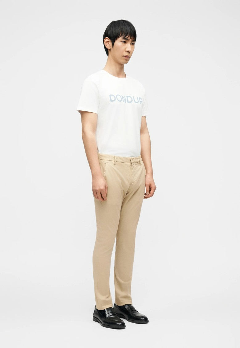 Dondup Neutral Gaubert Slim Fit Cotton Trousers