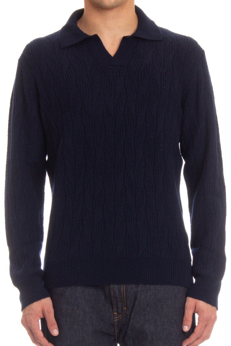 Drumohr Open Collar Lambswool Polo