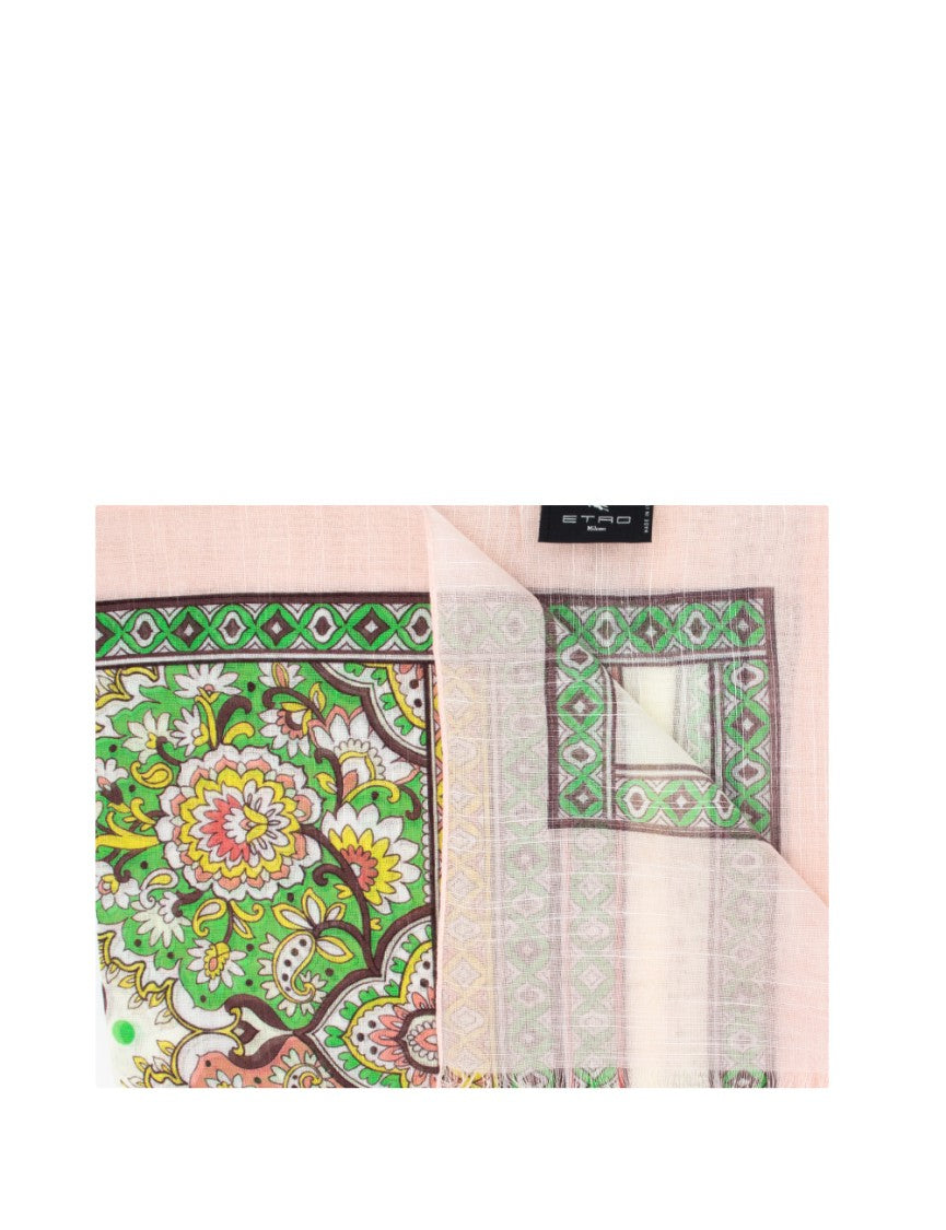 Etro Paisley Motif Scarf With Floral Design