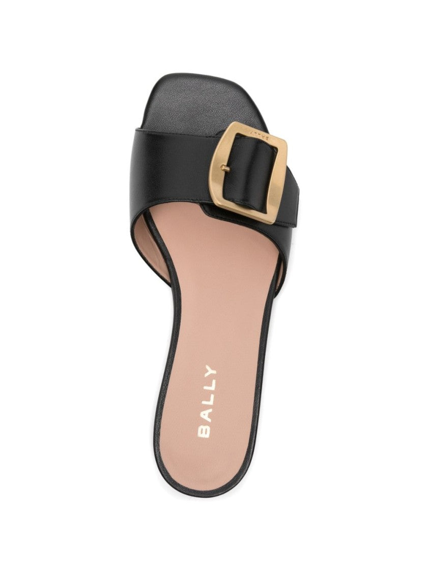 Bally Open-Toe Flat Sandals With Gold-Tone Hardware Accents