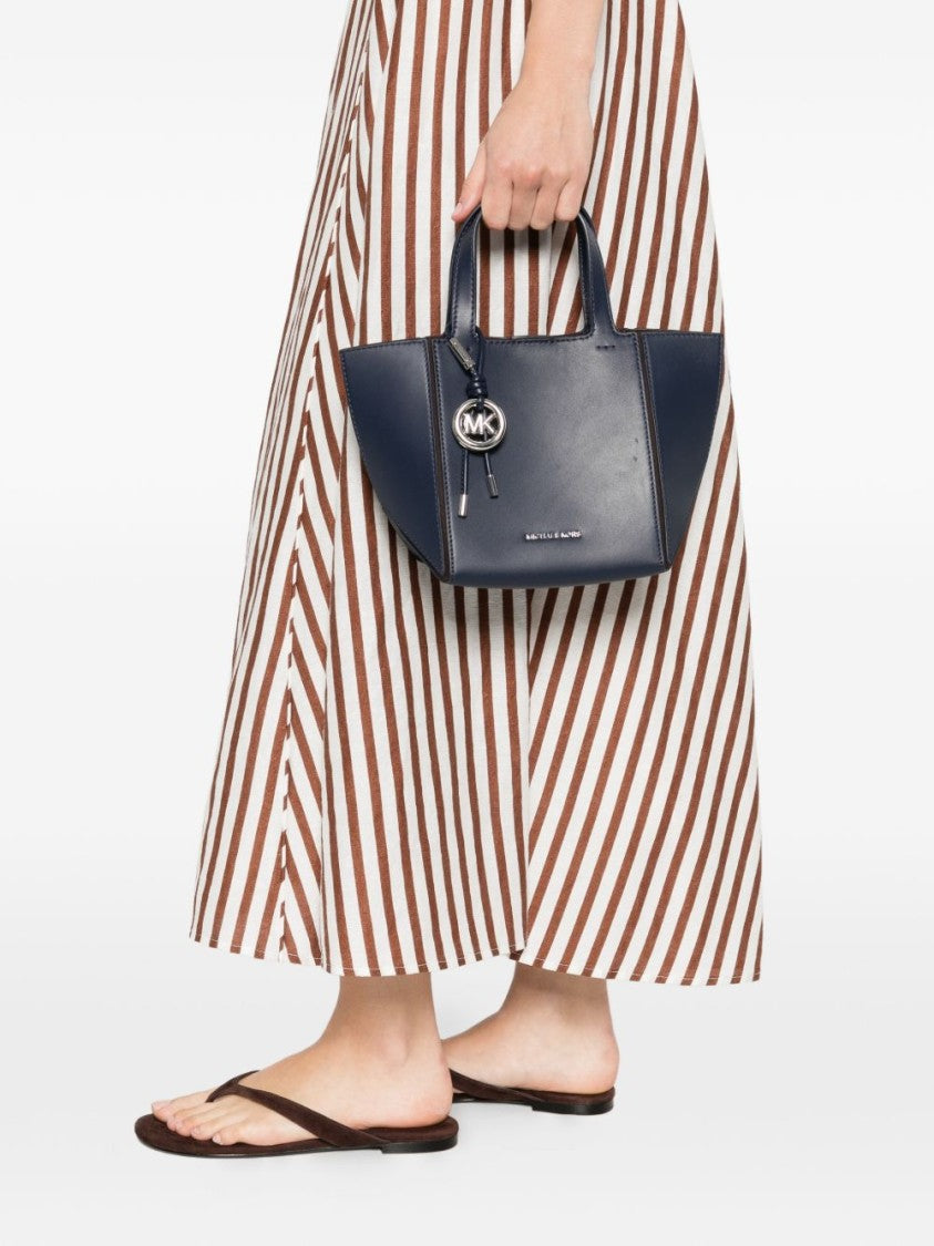 Michael Kors Trapezoidal Structured Handbag In Calf Leather