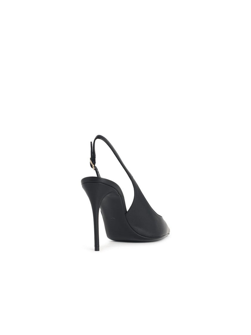 Dolce & Gabbana Black Leather Slingbacks