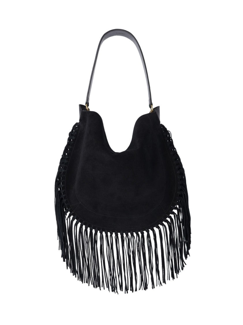 Isabel Marant Medium Suede Bag With All-Over Fringe