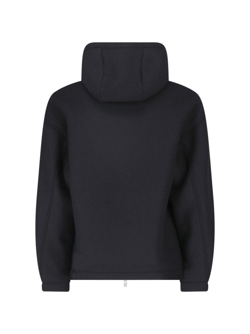 Laminar Zip-Up Hooded Jacket With Boxy Silhouette And Side Pockets