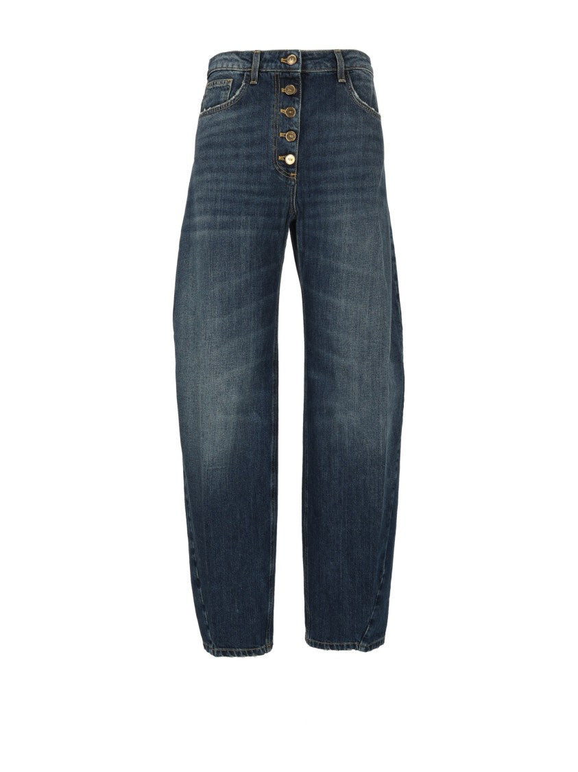 Elisabetta Franchi High-Rise Wide-Leg Jeans With Button-Fly Closure
