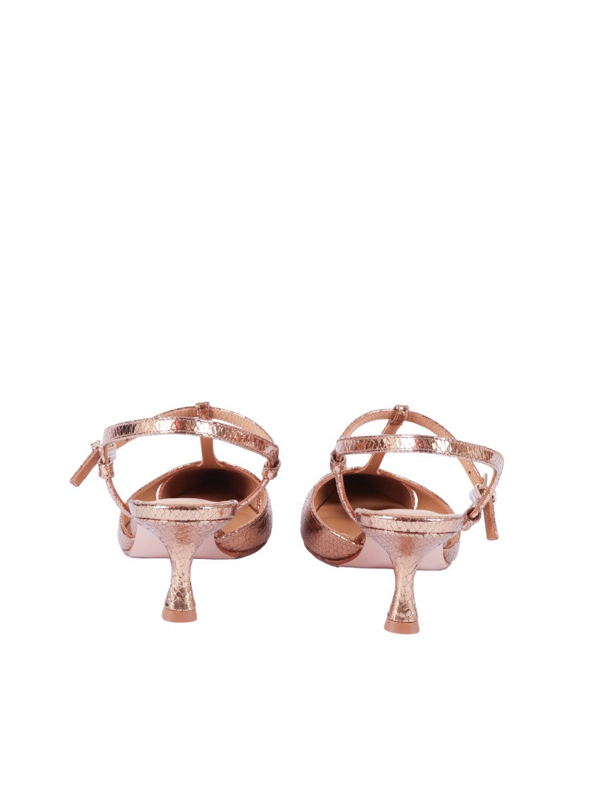 Sergio Levantesi Oro Edvige6 Metallic Slingback Pumps