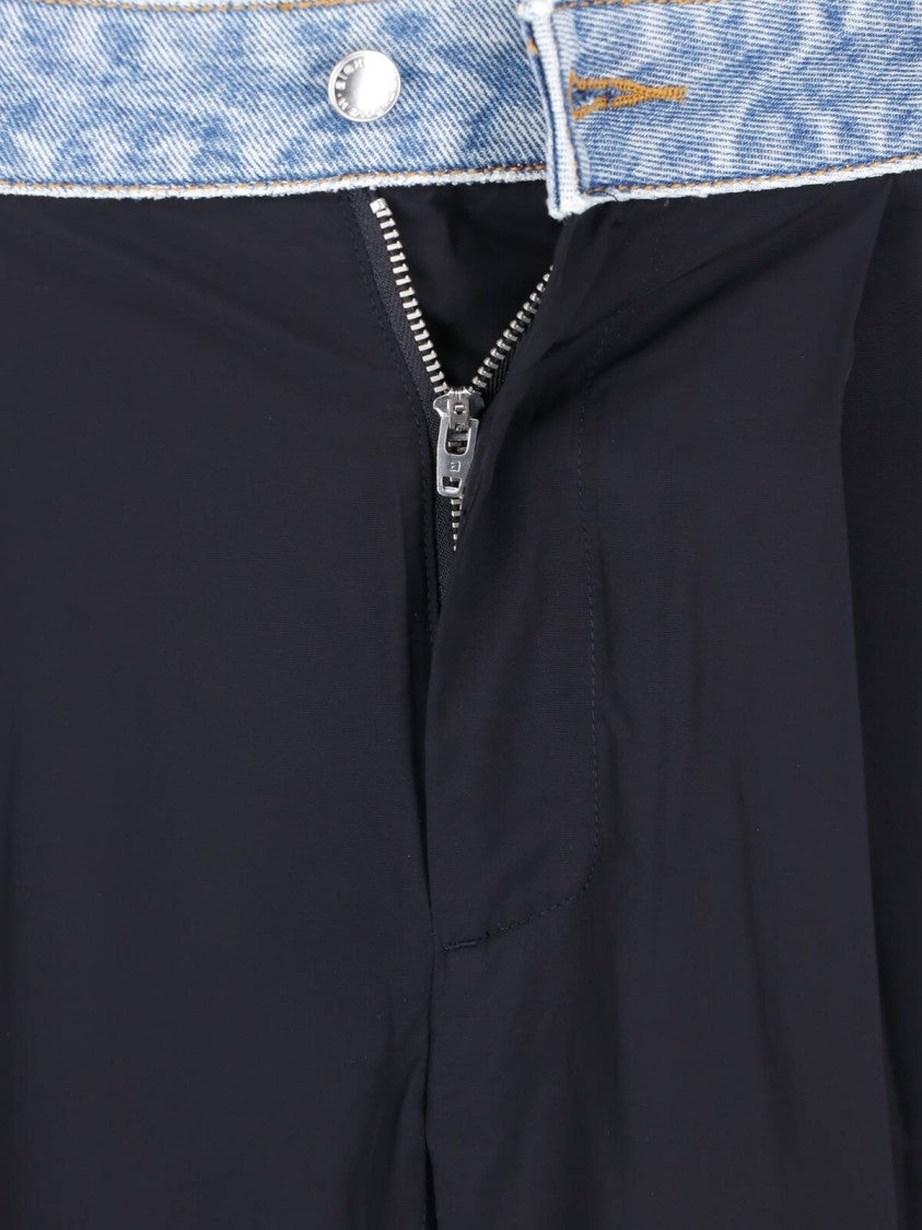 Alexander Wang Black Denim Waistband Straight Leg Trousers
