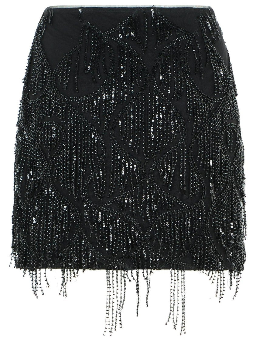 Rotate Tula' Black Polyester Miniskirt