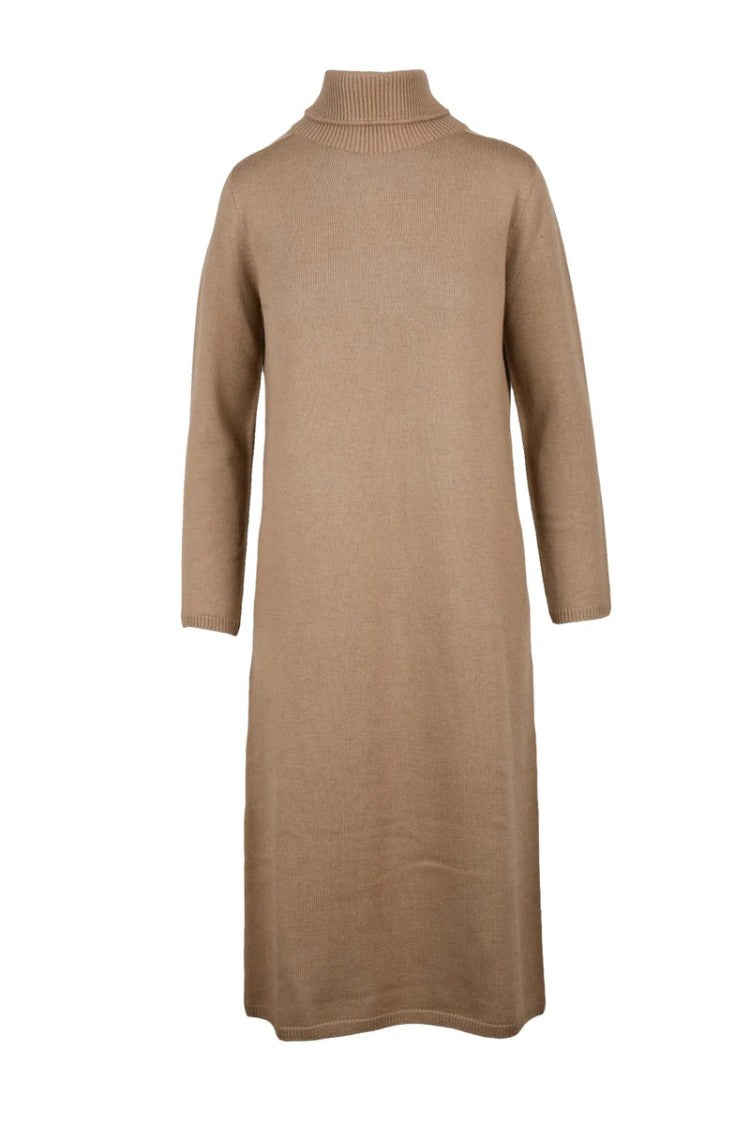 Max Mara Long Dress Virgin Wool - Brown