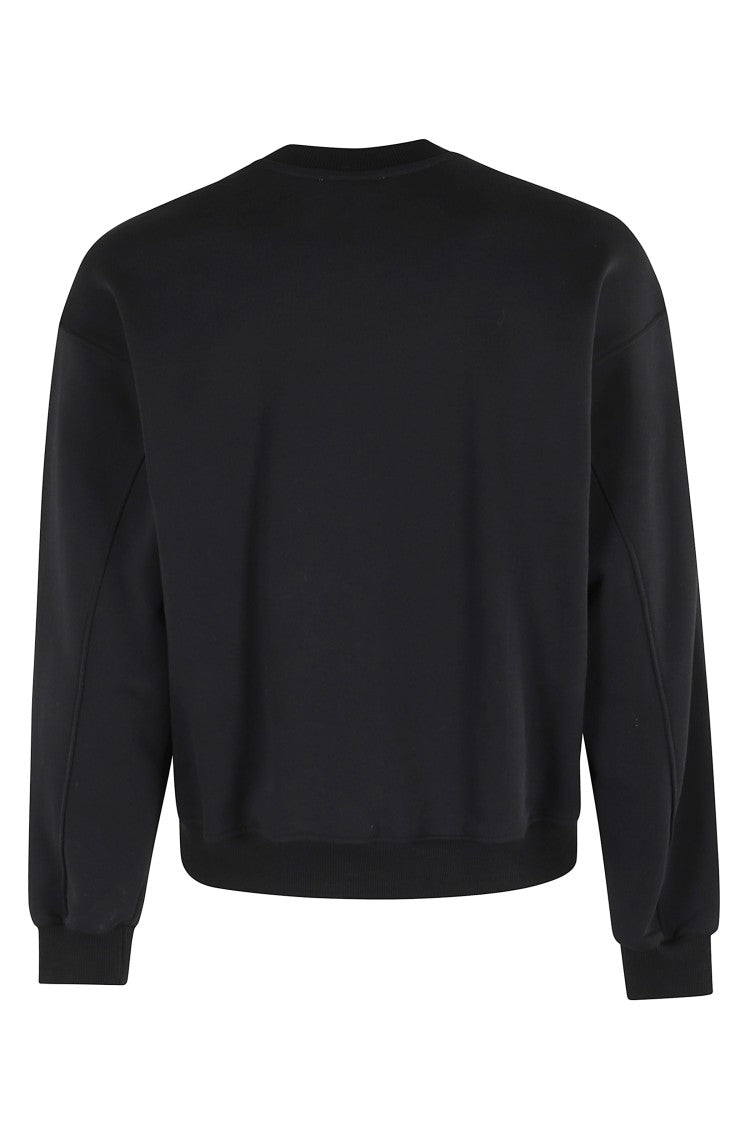 A Paper Kid Cropped Black Sweatshirt With Ribbed Cuffs