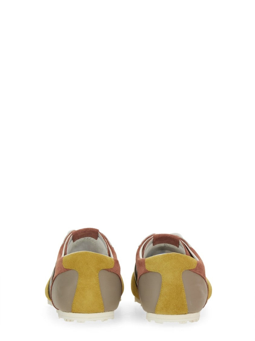Marni Low-Profile Leather Sneaker With Suede Accents