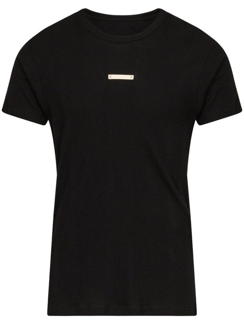 Maison Margiela Minimalist Black T-Shirt With Signature Four-Stitch Logo