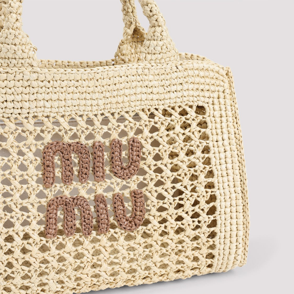 Miu Miu Natural Beige Raffia Bag