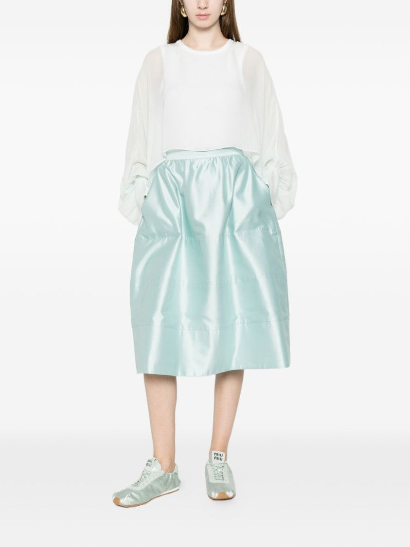Twin-Set Aquamarine Blue Semi-Sheer Round Neck Sweater