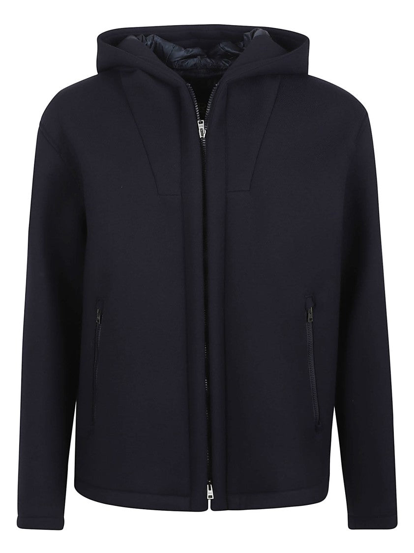 Herno Water-Repellent Viscose Jersey Hooded Jacket