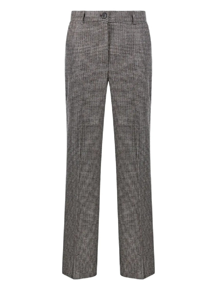 P.A.R.O.S.H. Tailored Houndstooth Pattern Pants With Refined Texture