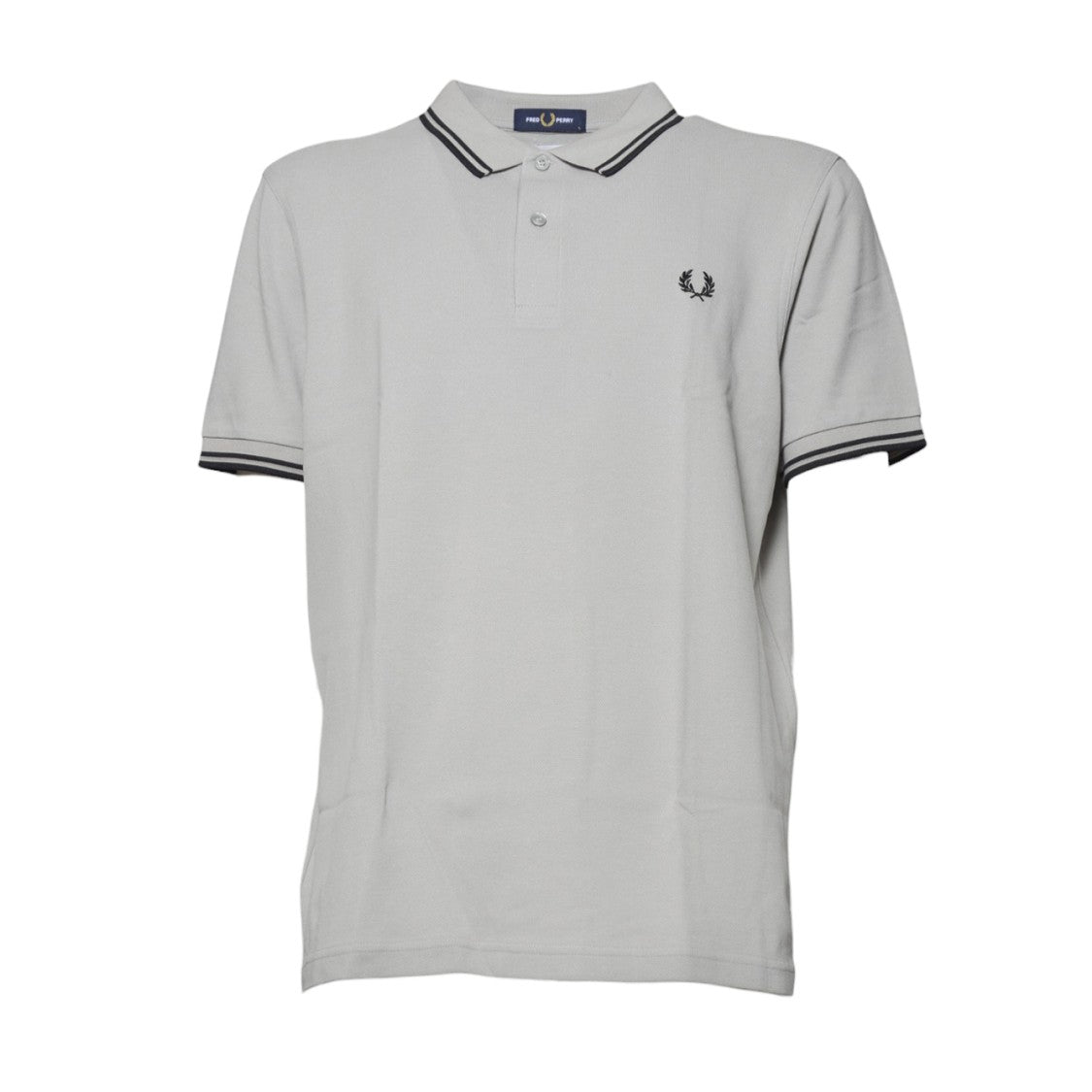 Comme Des Garçons Striped Grey Cotton Knit Polo Shirt