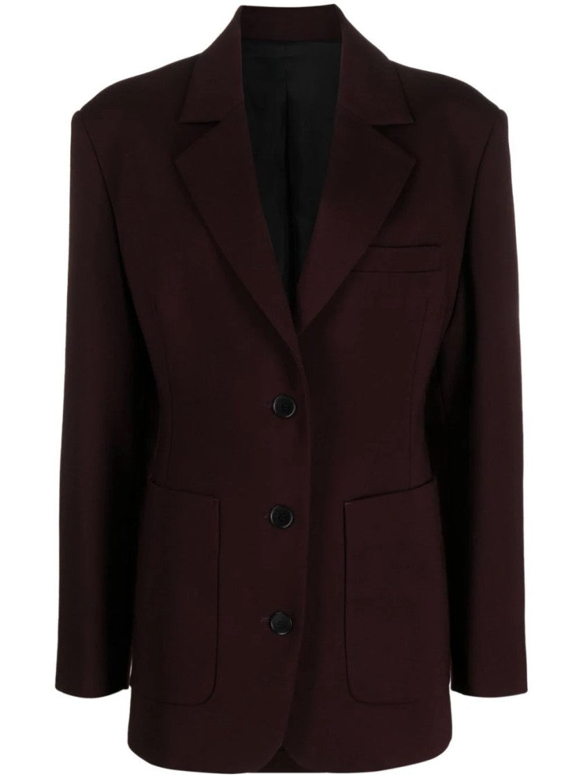 Lanvin Pink Tailored Waisted Single-Breasted Nylon Blazer