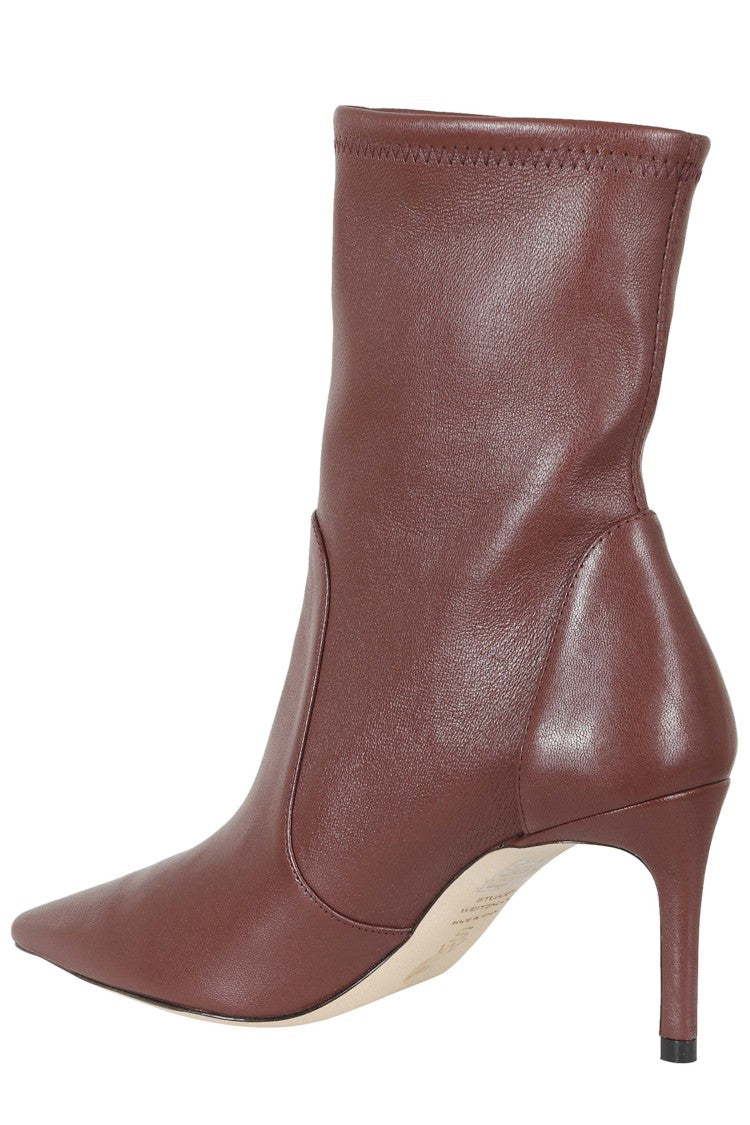 Stuart Weitzman Pointed Toe Ankle Boots With Mid-Height Heel