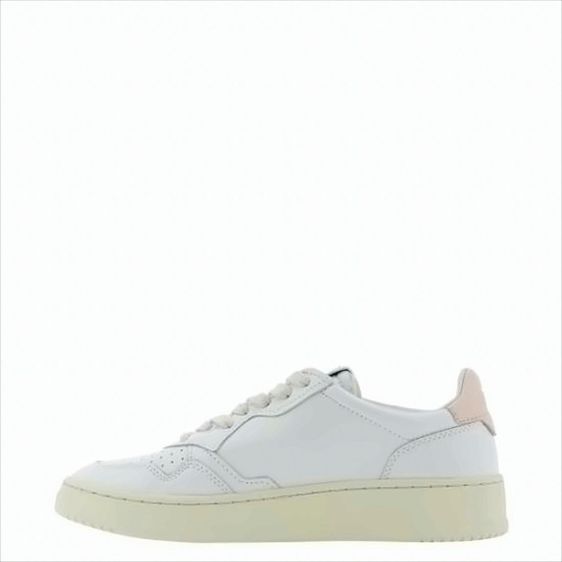 Autry Minimalist White Leather Sneakers With Pastel Heel Detail